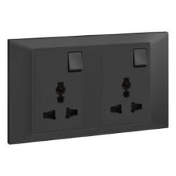 British standard sockets - 2 gang twin SKT multi